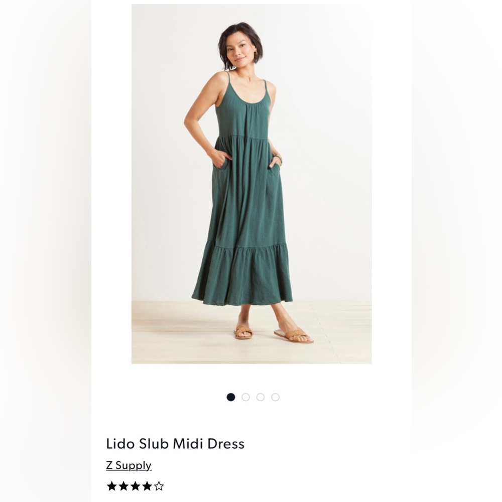 Z Supply Lido Slub Maxi Dress - size XS, color green (retail $89)